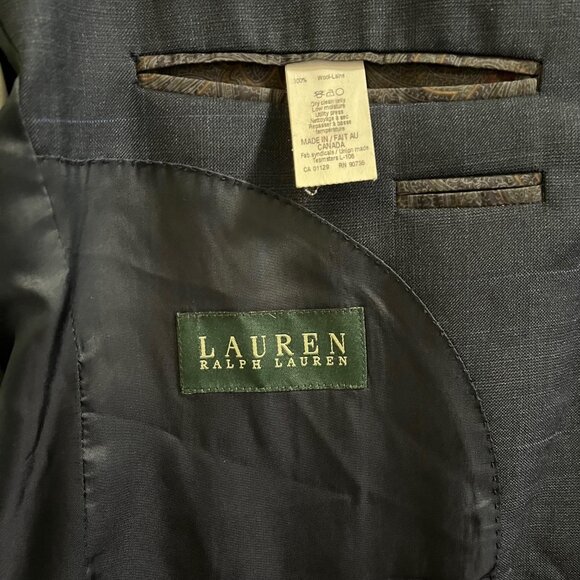 Ralph Lauren Sport Coat Jacket Blazer Mens 40L Blue Twill 100% Wool 2 Button - Picture 6 of 16